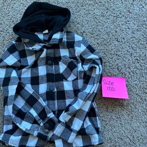 Kids Black and White Checkered Hoodie